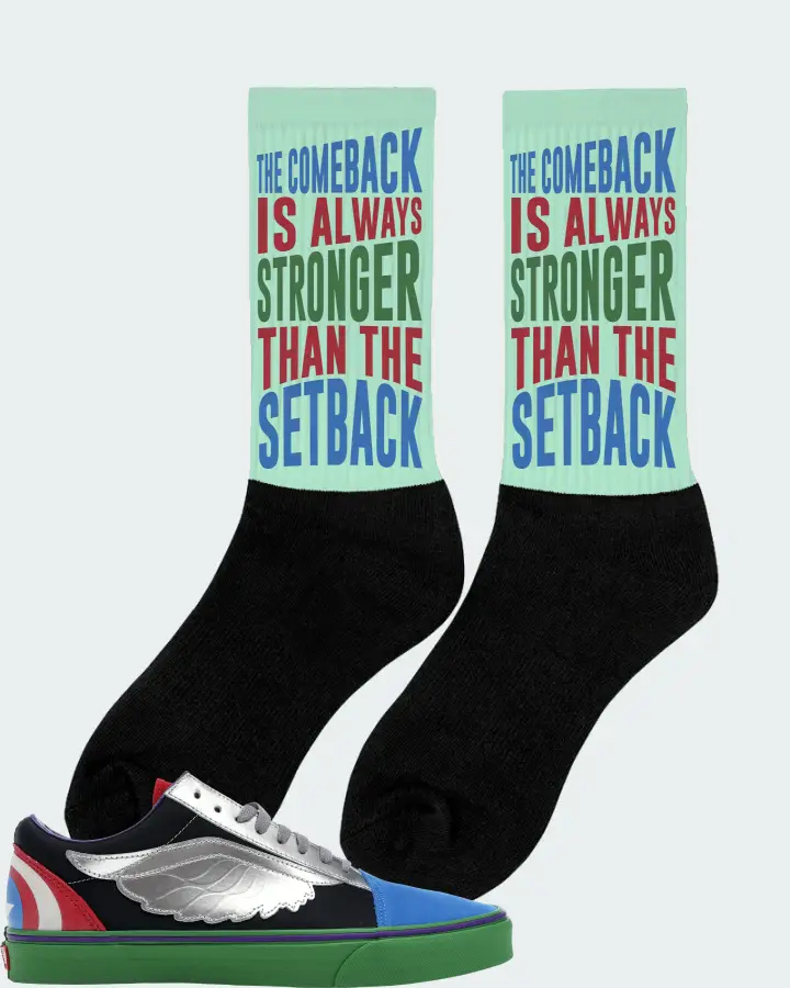 Vans Old Skool Sneaker Matching Mint Socks (The Comeback) - View 3