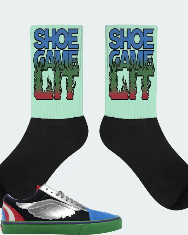 Vans Old Skool Sneaker Matching Mint Socks - Shoe Game Lit Refreshed