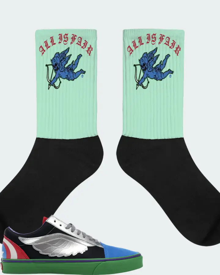 Vans Old Skool Sneaker Matching Mint Socks (All Is Fair) - View 1