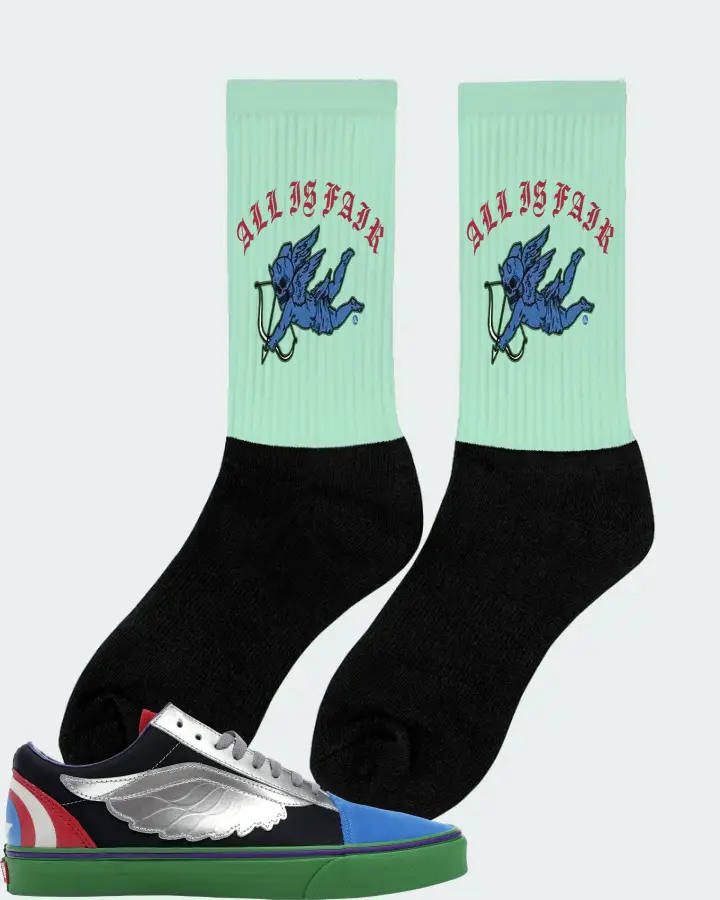 Vans Old Skool Sneaker Matching Mint Socks (All Is Fair) - View 3