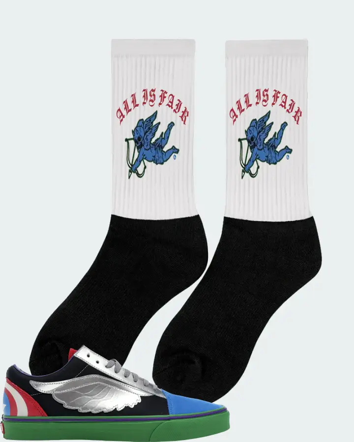 Vans Old Skool Sneaker Matching White Socks (All Is Fair) - View 3