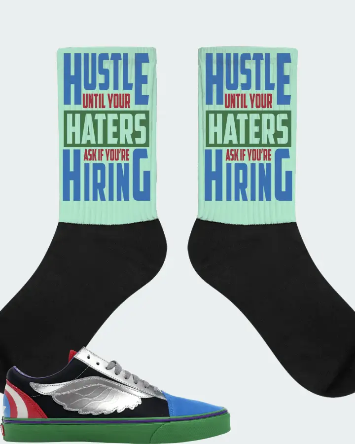 Vans Old Skool Sneaker Matching Mint Socks - HUSTLE UNTIL YOUR HATERS