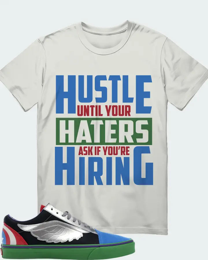 Vans Old Skool Sneaker Matching Silver T-Shirt - HUSTLE UNTIL YOUR HATERS