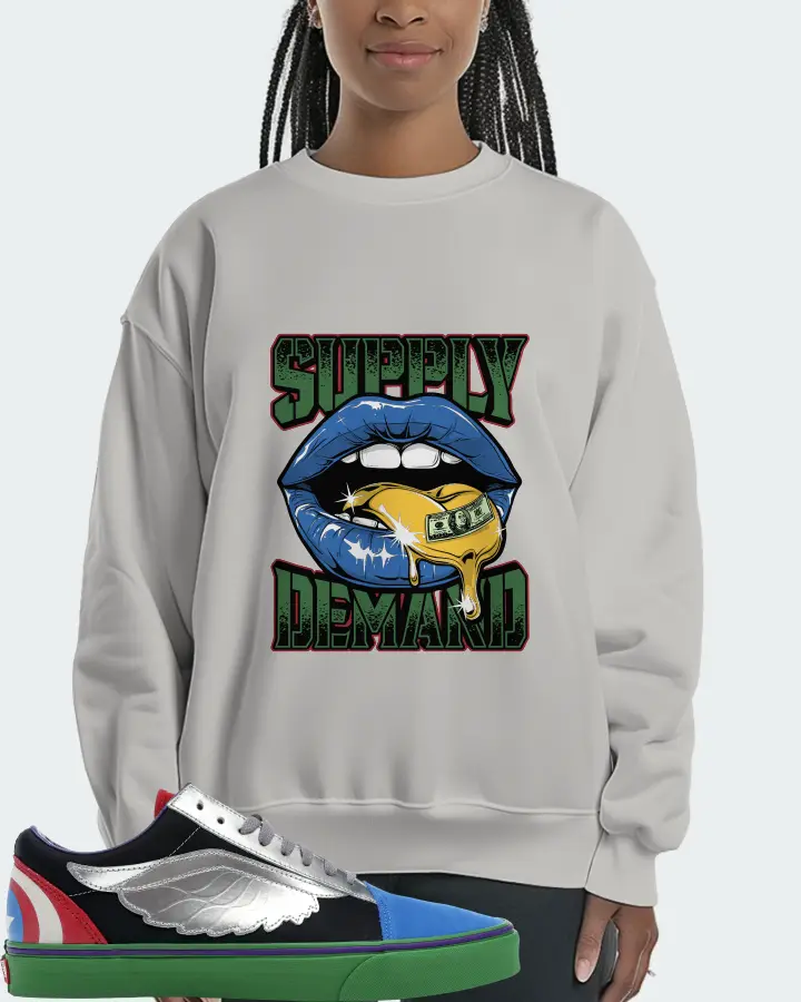 Vans Old Skool Sneaker Matching Grey Sweatshirt (Supply Demand) - View 3
