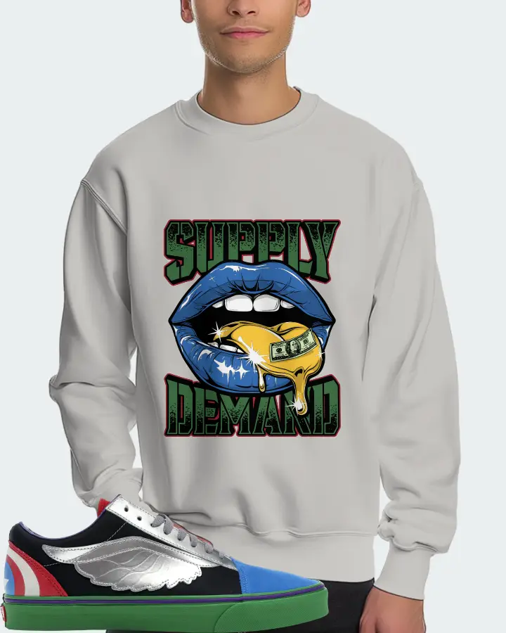 Vans Old Skool Sneaker Matching Grey Sweatshirt (Supply Demand) - View 4