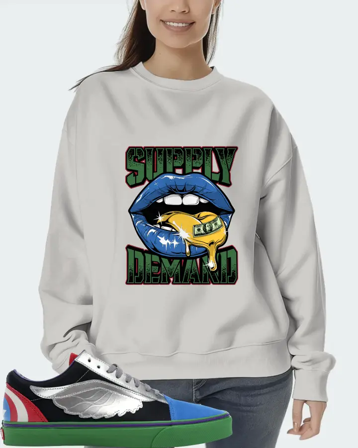 Vans Old Skool Sneaker Matching Grey Sweatshirt (Supply Demand) - View 5
