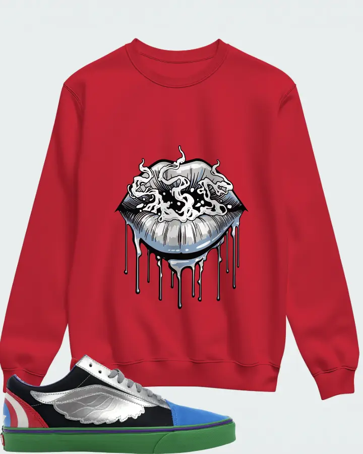 Vans Old Skool Sneaker Matching Red Sweatshirt (Puff Puff) - View 1