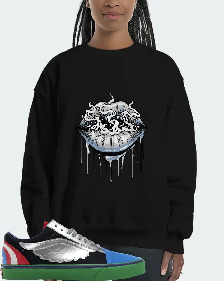 Vans Old Skool Sneaker Matching Black Sweatshirt (Puff Puff) - View 3