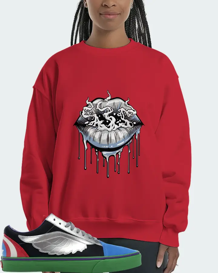 Vans Old Skool Sneaker Matching Red Sweatshirt (Puff Puff) - View 3