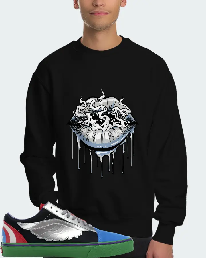 Vans Old Skool Sneaker Matching Black Sweatshirt (Puff Puff) - View 4