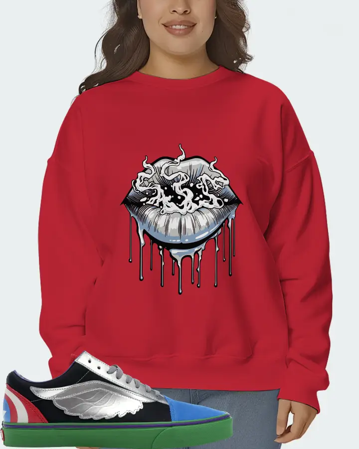 Vans Old Skool Sneaker Matching Red Sweatshirt (Puff Puff) - View 7
