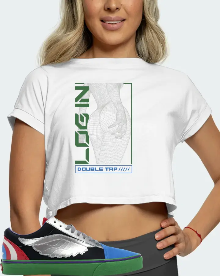 Vans Old Skool Sneaker Matching White Crop Top (LOGIN) - View 5