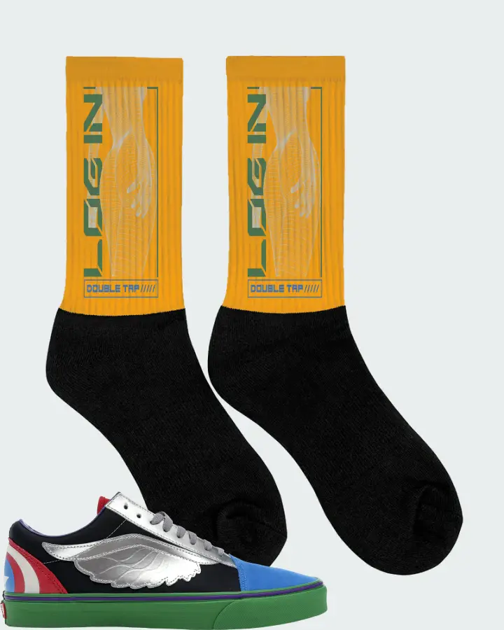 Vans Old Skool Sneaker Matching Gold Socks (LOGIN) - View 2