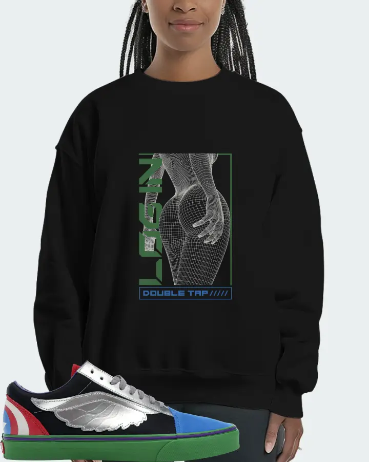 Vans Old Skool Sneaker Matching Black Sweatshirt (LOGIN) - View 3