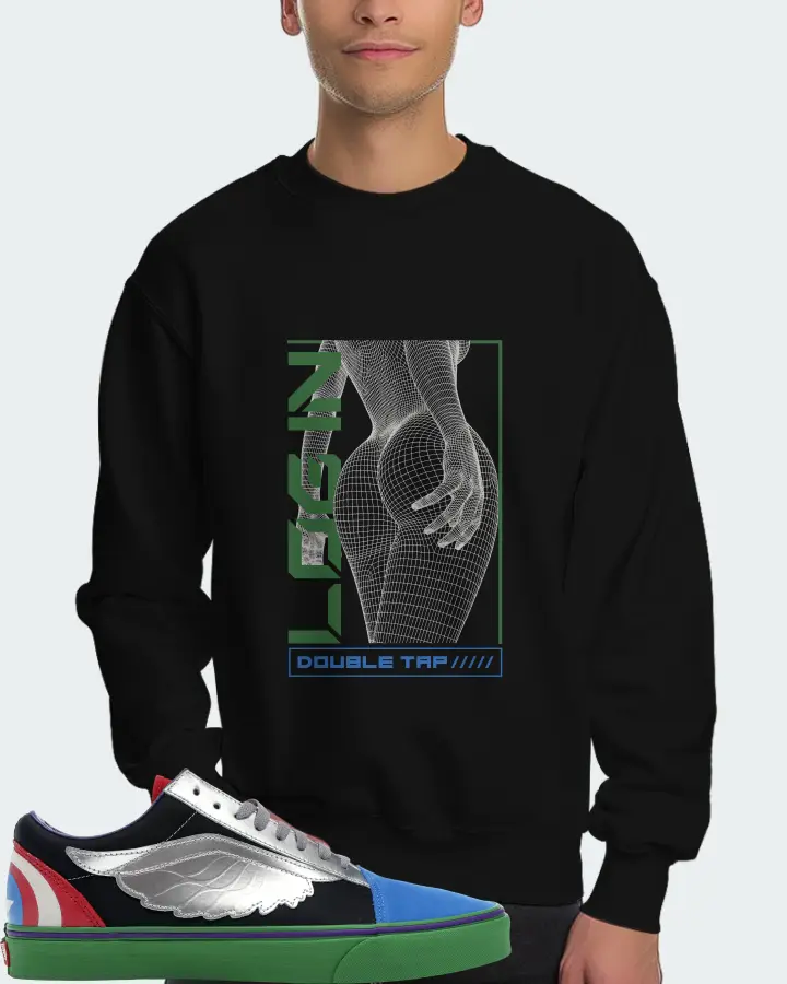 Vans Old Skool Sneaker Matching Black Sweatshirt (LOGIN) - View 4