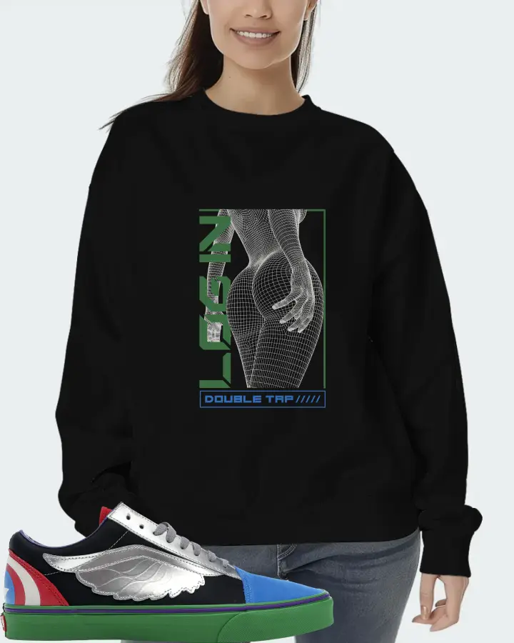 Vans Old Skool Sneaker Matching Black Sweatshirt (LOGIN) - View 5