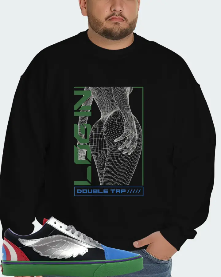 Vans Old Skool Sneaker Matching Black Sweatshirt (LOGIN) - View 6