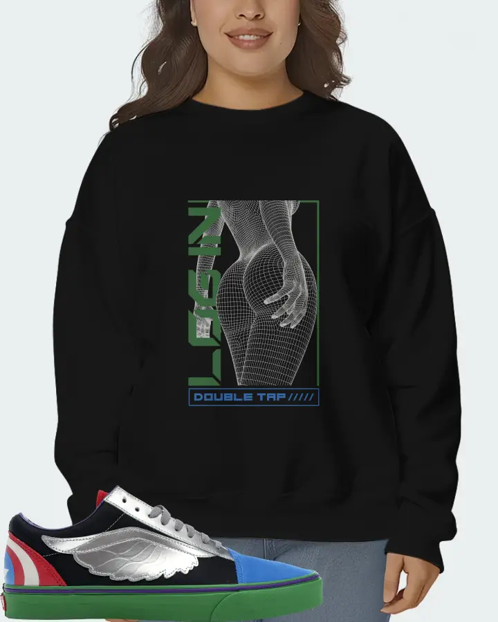 Vans Old Skool Sneaker Matching Black Sweatshirt (LOGIN) - View 7