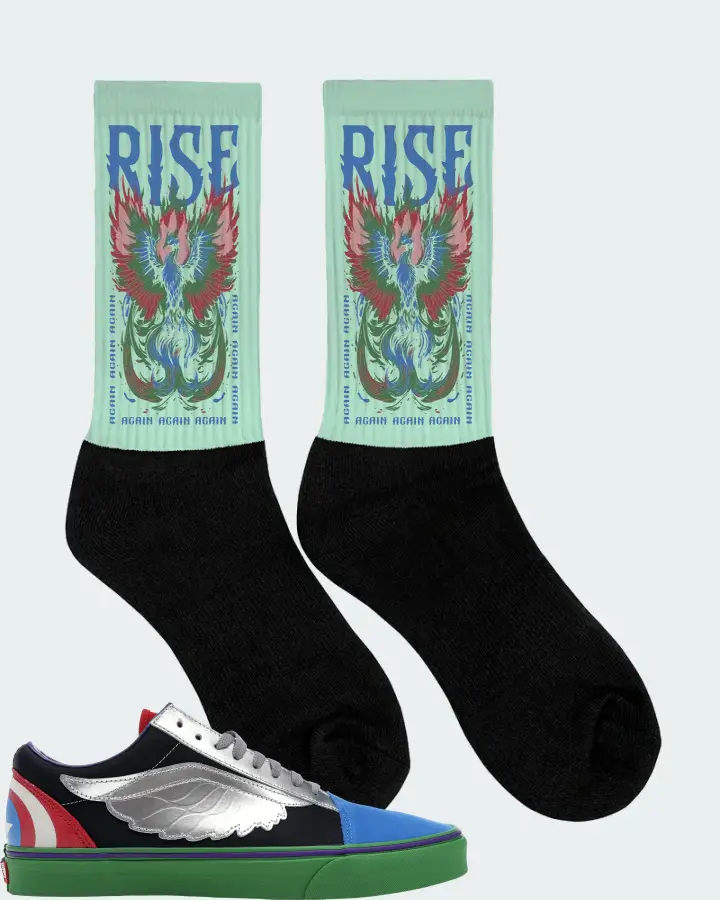 Vans Old Skool Sneaker Matching Mint Socks (RISE) - View 2
