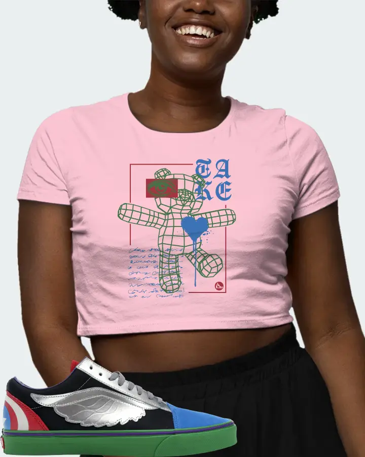 Vans Old Skool Sneaker Matching Pink Crop Top (TAKE) - View 3