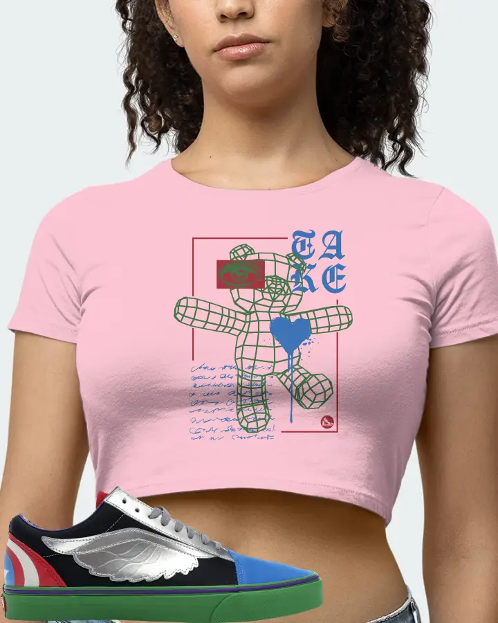 Vans Old Skool Sneaker Matching Pink Crop Top (TAKE) - View 4
