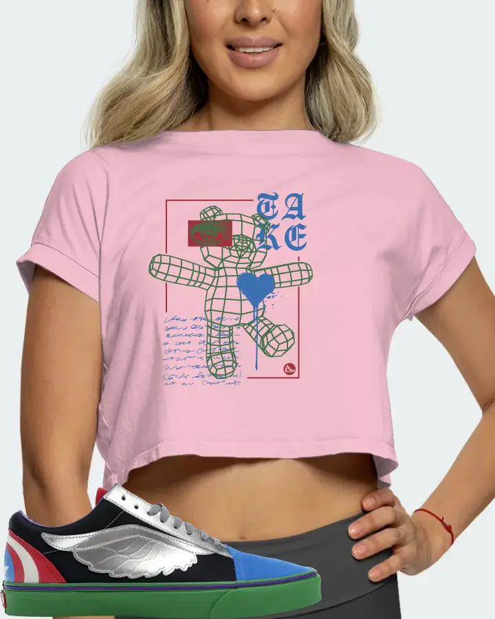 Vans Old Skool Sneaker Matching Pink Crop Top (TAKE) - View 5