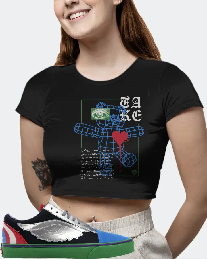 Vans Old Skool Sneaker Matching Black Crop Top (TAKE) - View 6