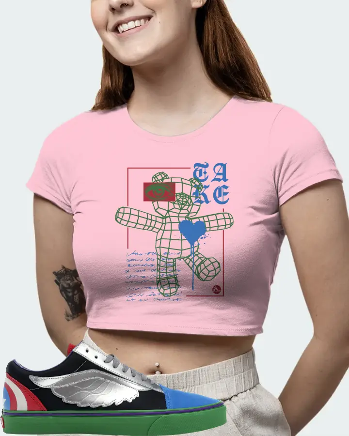 Vans Old Skool Sneaker Matching Pink Crop Top (TAKE) - View 6
