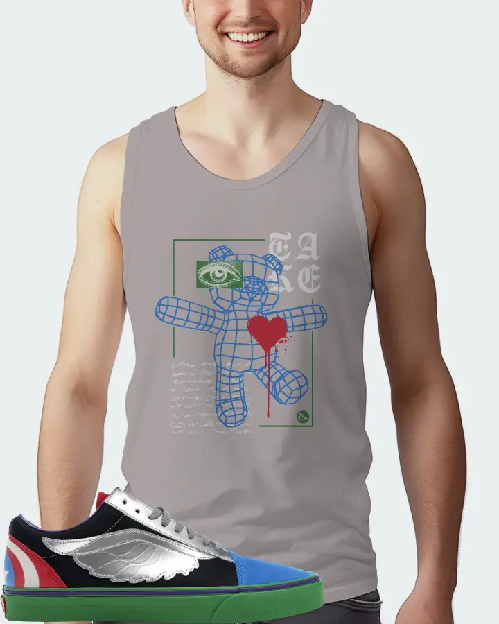 Vans Old Skool Sneaker Matching Grey Tank Top (TAKE) - View 4