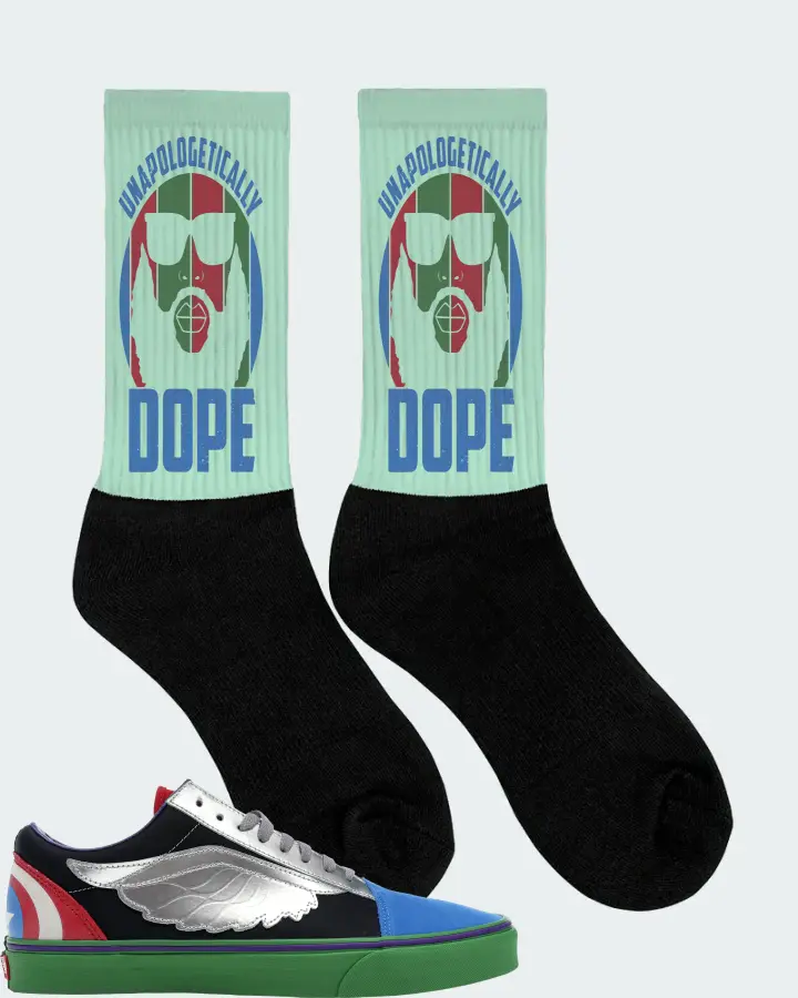 Vans Old Skool Sneaker Matching Mint Socks (UNAPOLOGETICALLY DOPE Man) - View 2