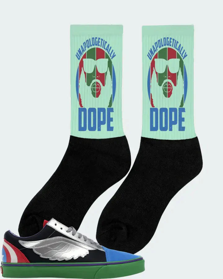 Vans Old Skool Sneaker Matching Mint Socks (UNAPOLOGETICALLY DOPE Man) - View 3