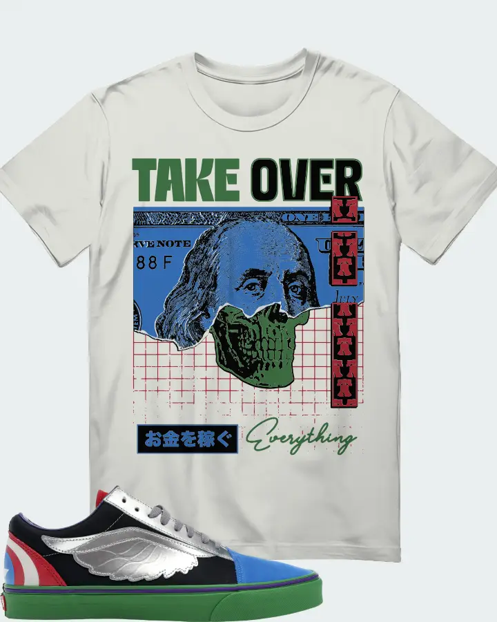Vans Old Skool Sneaker Matching Silver T-Shirt - Take Over