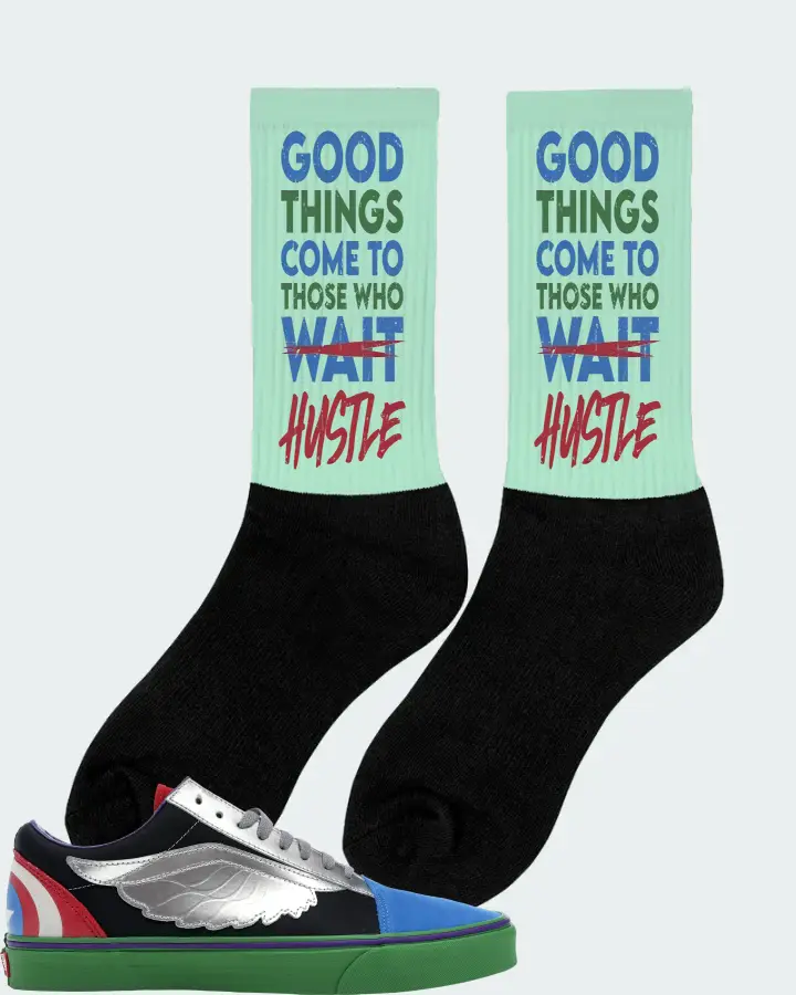 Vans Old Skool Sneaker Matching Mint Socks (Good Things Come) - View 3