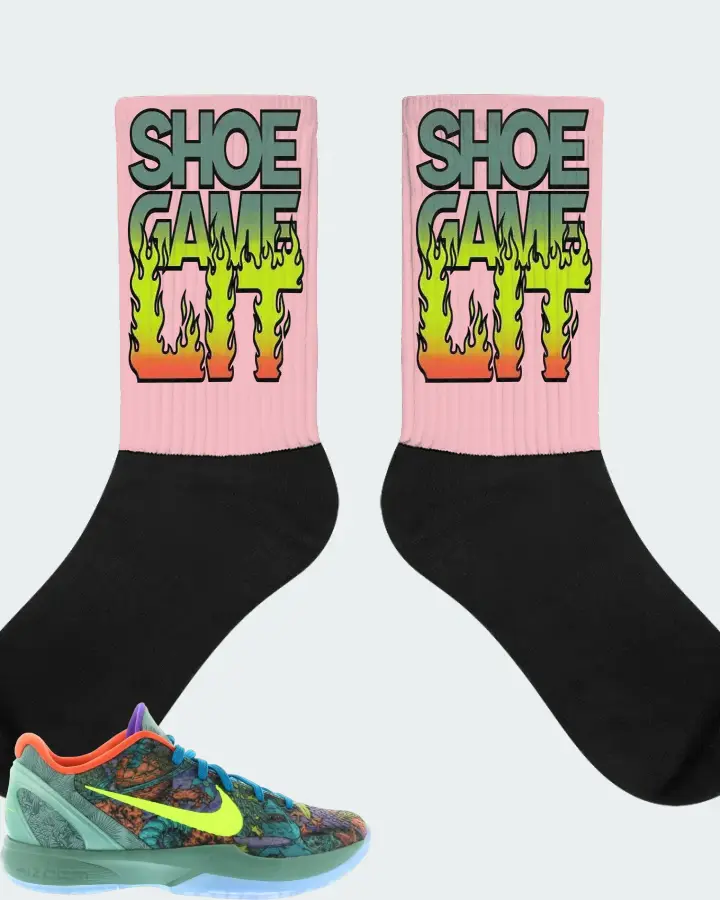 Nike Zoom Kobe 6 Prelude Sneaker Matching Pink Socks - Shoe Game Lit Refreshed