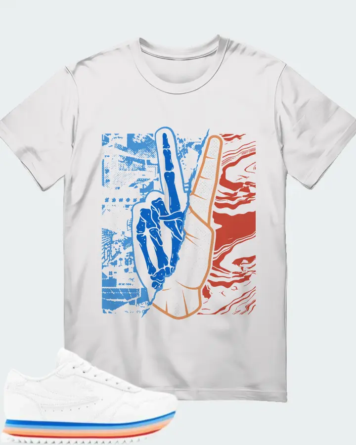 FILA Heritage Orbit Stripe White Sneaker Matching White T-Shirt - Peace of mind