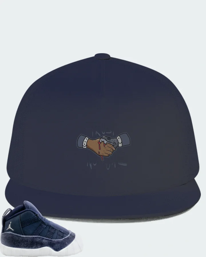 Jordan 11 Crib Bootie Sneaker Matching Navy Hat - Trust No One