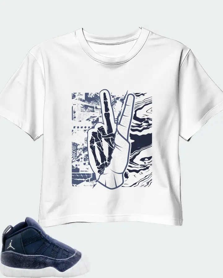 Jordan 11 Crib Bootie Sneaker Matching White Crop Top - Peace of mind