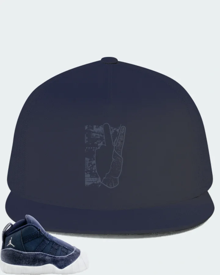 Jordan 11 Crib Bootie Sneaker Matching Navy Hat - Peace of mind