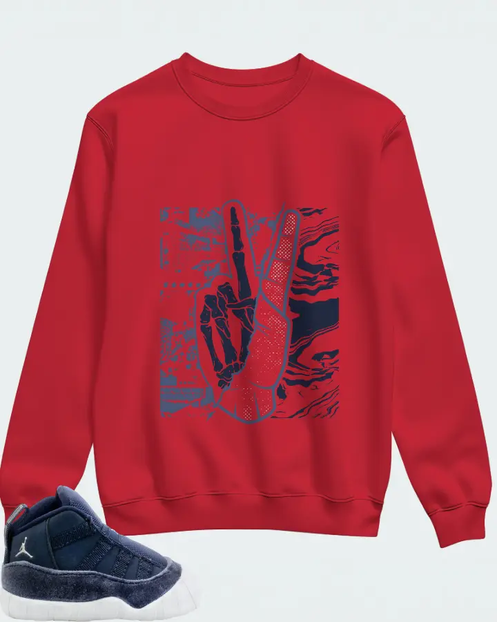 Jordan 11 Crib Bootie Sneaker Matching Red Sweatshirt - Peace of mind