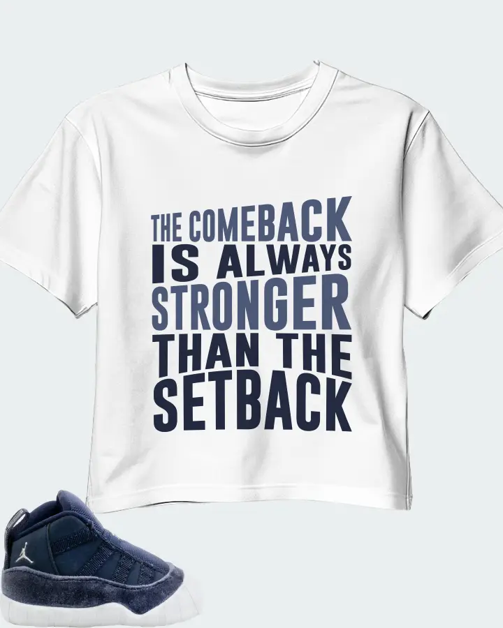 Jordan 11 Crib Bootie Sneaker Matching White Crop Top - The Comeback
