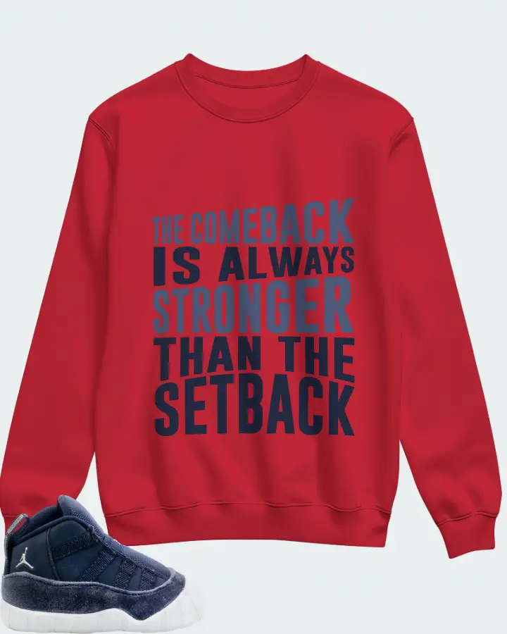 Jordan 11 Crib Bootie Sneaker Matching Red Sweatshirt - The Comeback
