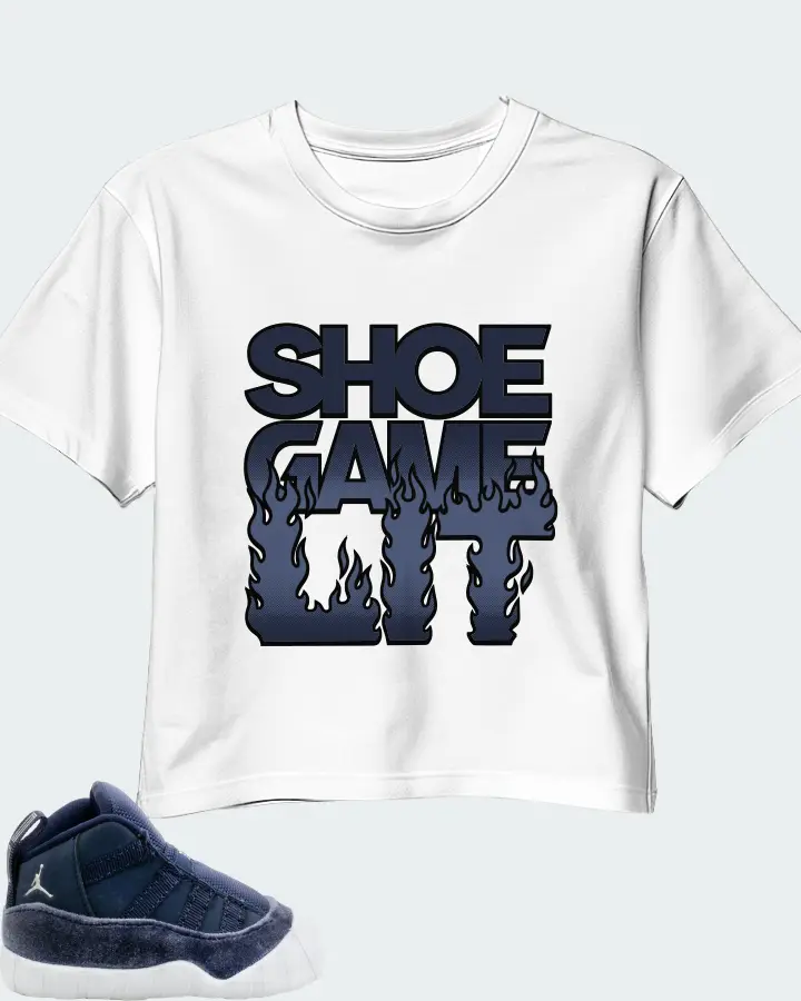 Jordan 11 Crib Bootie Sneaker Matching White Crop Top - Shoe Game Lit Refreshed