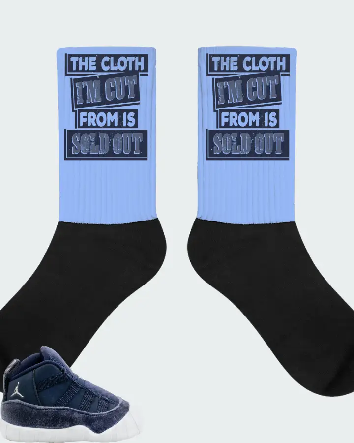 Jordan 11 Crib Bootie Sneaker Matching Carolina Blue Socks - The Cloth I'm Cut From Refreshed