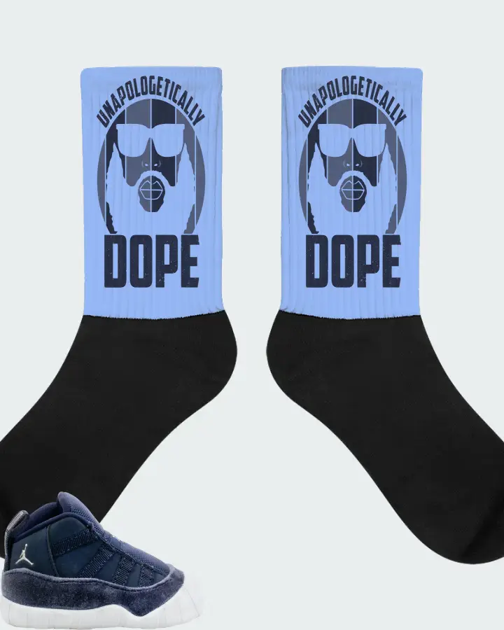 Jordan 11 Crib Bootie Sneaker Matching Carolina Blue Socks - UNAPOLOGETICALLY DOPE Man