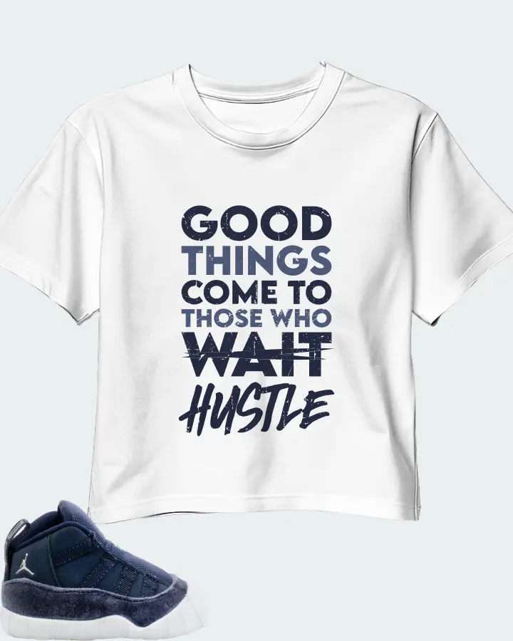Jordan 11 Crib Bootie Sneaker Matching White Crop Top - Good Things Come