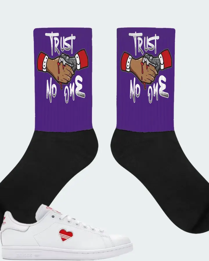 adidas Stan Smith  Sneaker Matching Purple Socks - Trust No One