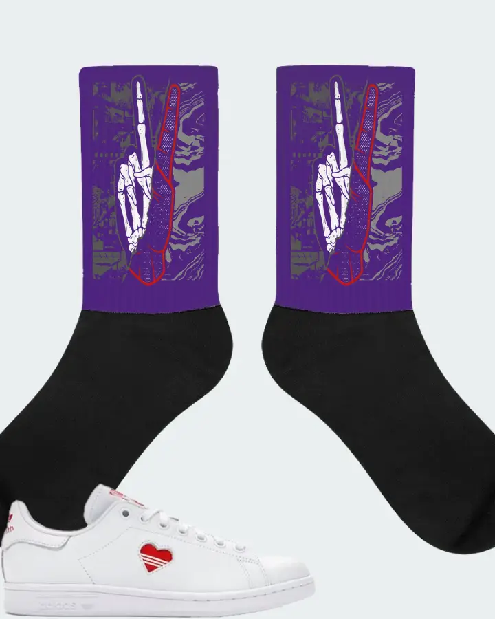 adidas Stan Smith  Sneaker Matching Purple Socks - Peace of mind