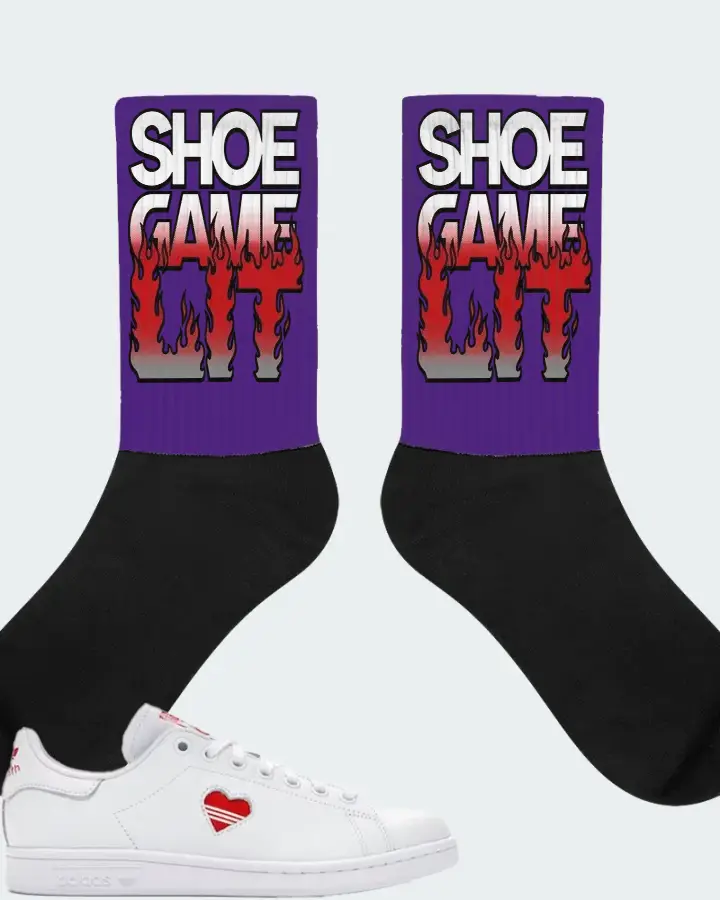 adidas Stan Smith  Sneaker Matching Purple Socks - Shoe Game Lit Refreshed