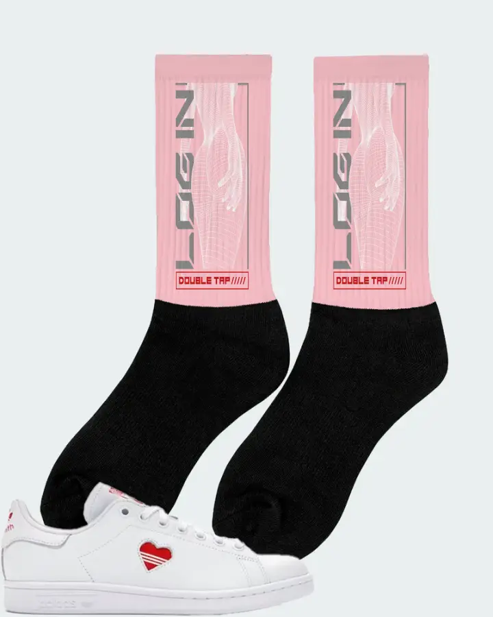 adidas Stan Smith  Sneaker Matching Pink Socks (LOGIN) - View 3