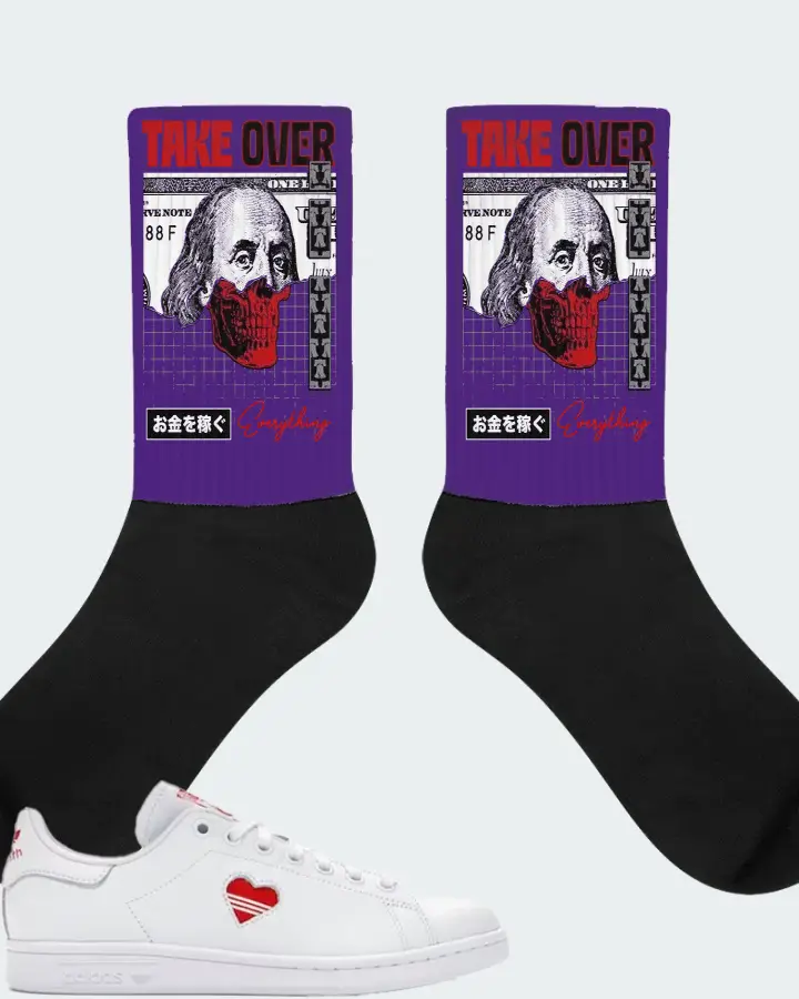 adidas Stan Smith  Sneaker Matching Purple Socks - Take Over
